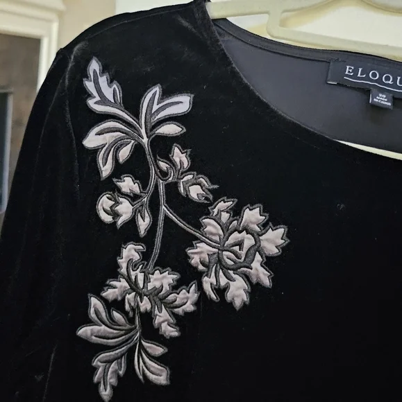 Nwot Eloquii black velvet dress knee length size20 - Picture 8 of 11